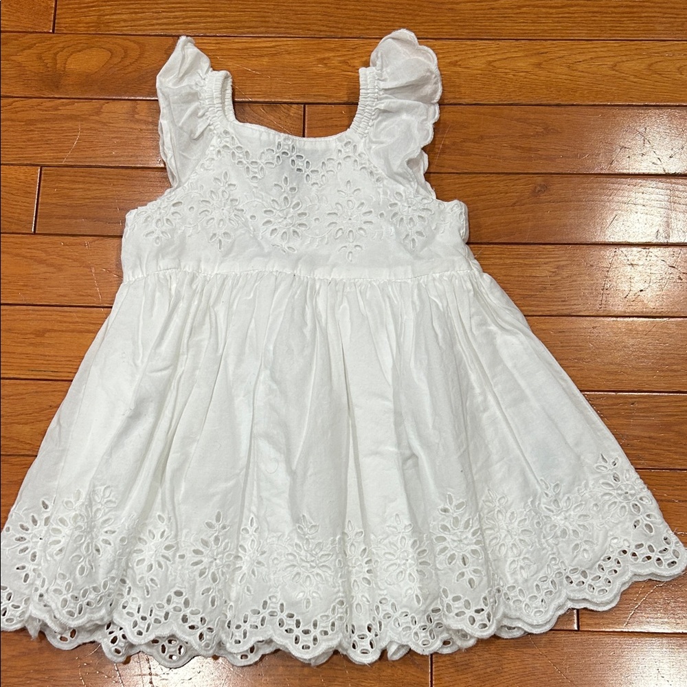 White Eyelet Kids Dress